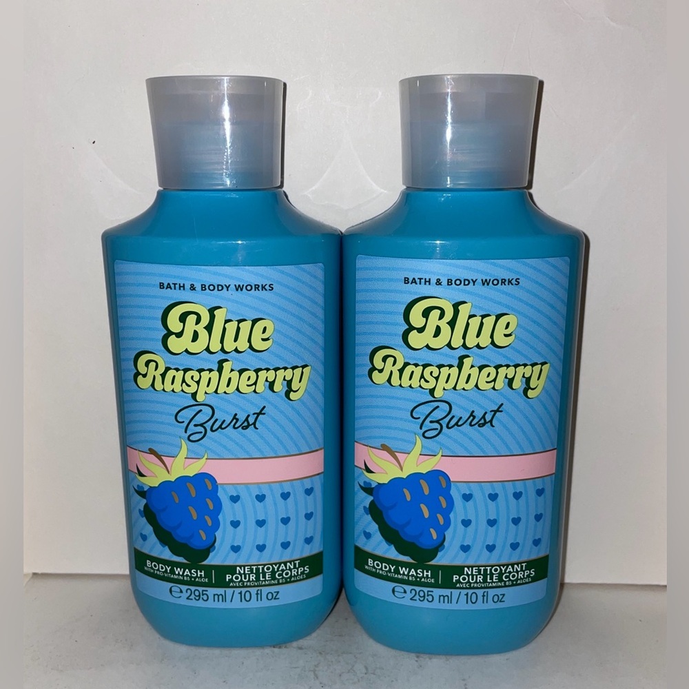 Bath & Body Works 2x Blue Raspberry Burst Body Wash 10oz Discontinued New